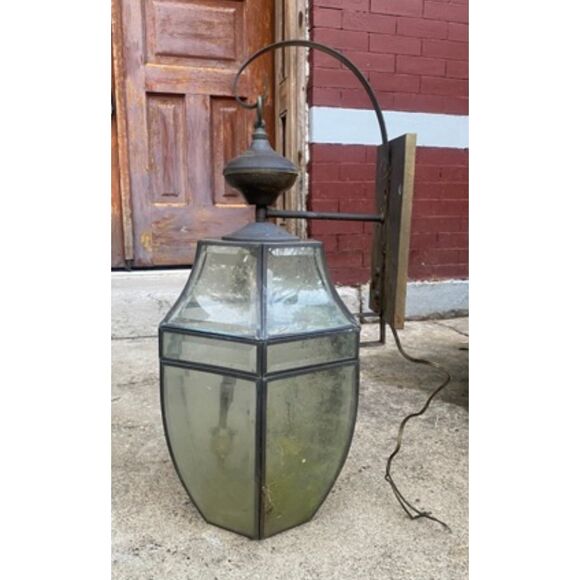 1940s Vintage Traditional Porch Carriage Light Fixture Octangle Wall Sconce 20” - Picture 9 of 10